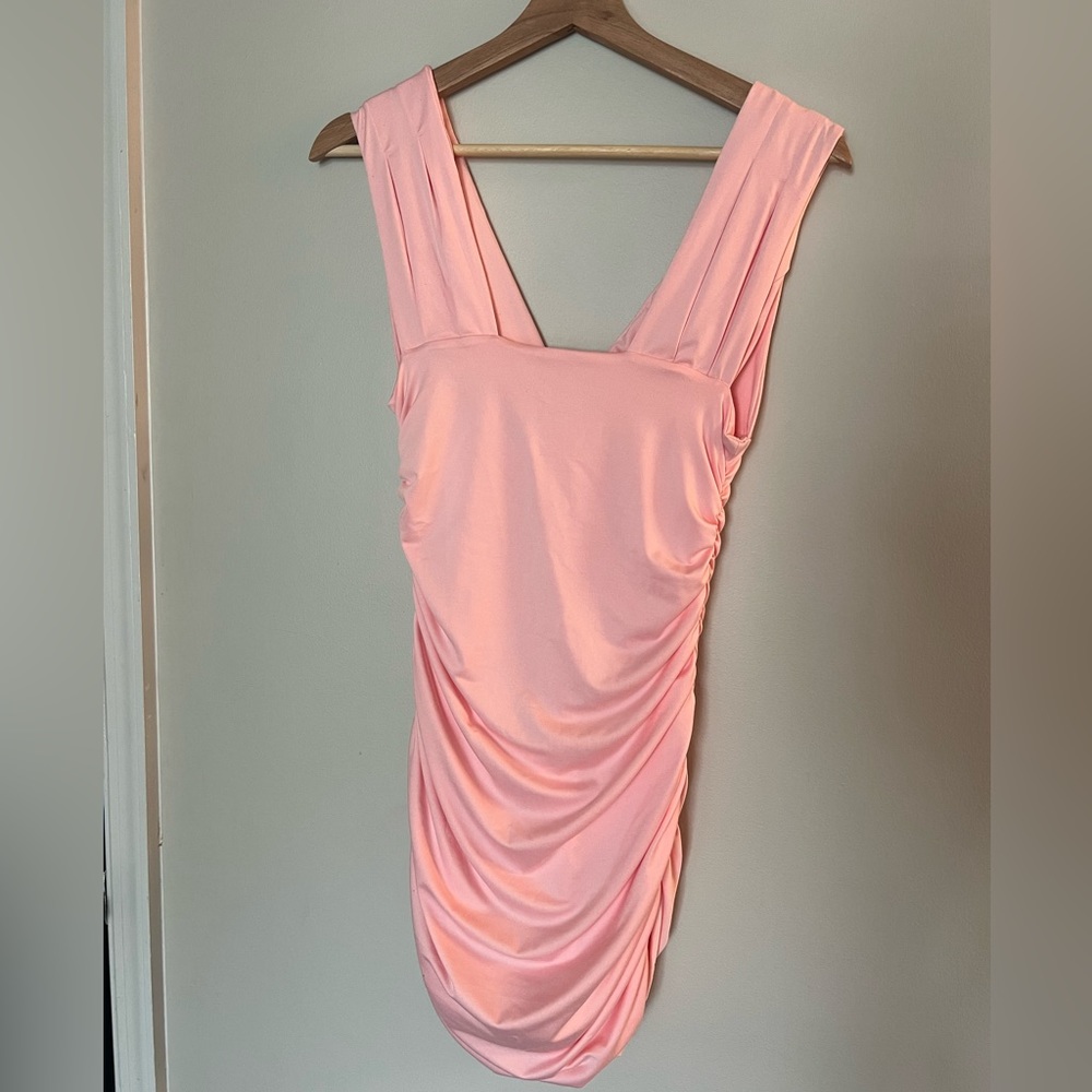 Pink Rouched Mini Dress - Picture 5 of 6